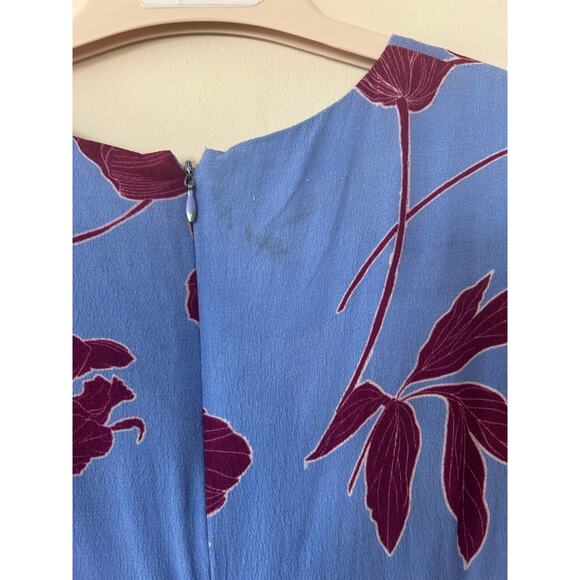 Thakoon Collective Sleeveless Romper V Neck Blue Red Floral Size 10 CUTE - Picture 5 of 9